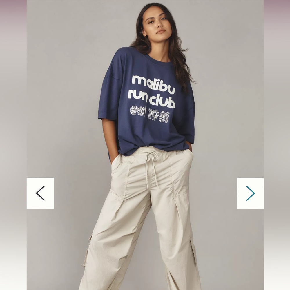 NEW Anthropologie oversized Tee | US Blanks Malibu Navy Graphic Tee Size Large